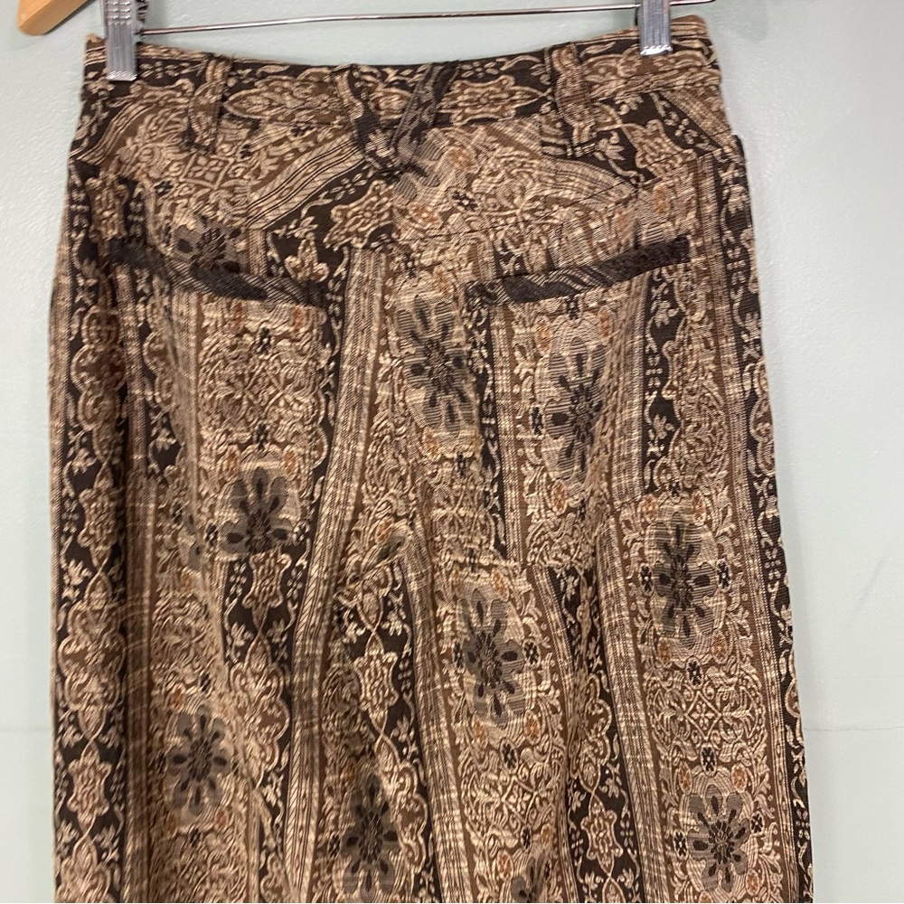 Free People Printed Wide Leg Pants in Brown & Black - Picture 4 of 6